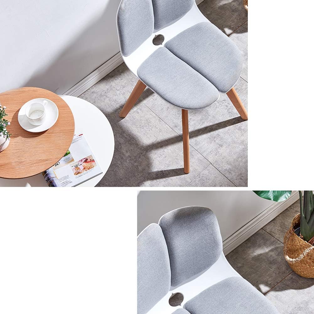 RXBFD Comfortable Chair Assembled Modern Style Dining Chair Mid Century Modern Side Chair, Lounge Plastic Chair with Upholstered, for Kitchen/Dining/Bedroom/Living Room Leisure Chair