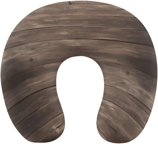Rustic Old Barn Wood Neck Pillow Memory Foam U Shaped Pillows Portable Pillows for Shoulder Travel Head Support Pillow with Concealed Zipper for Airplane Car Home Office