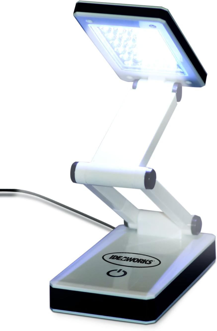 IdeaWorks LED Lamp for Desk - Collapsible, Portable from Home to Office, Acrylonitrile Butadiene Styrene, White