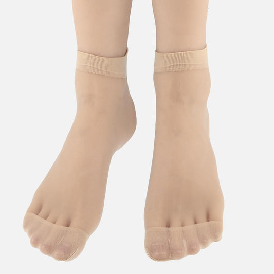 10 Pairs Nylon Socks for Women Sheer Ankle Socks Silky Breathable Hosier for Women and Girls