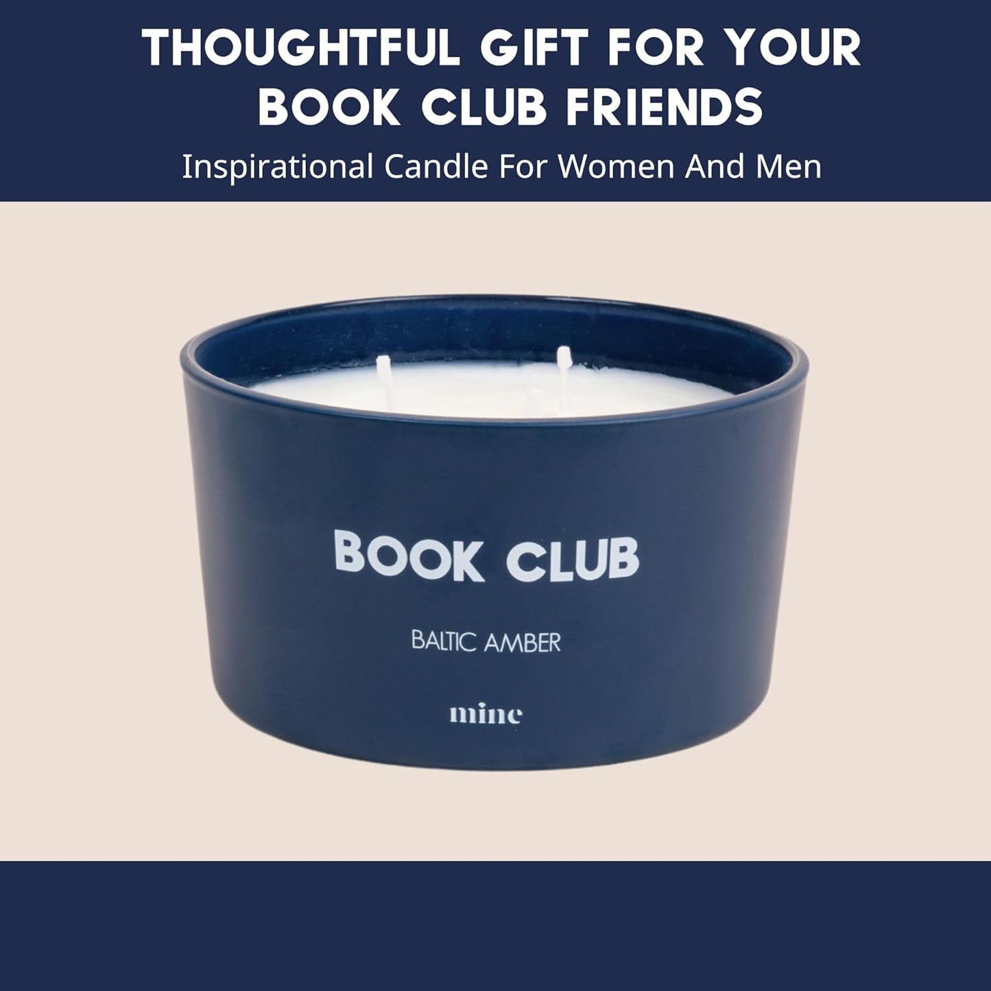 Themed Scented Candles with Gift Box for Home Decor - 8oz Soy Wax 3 Wick Candle (Book Club)