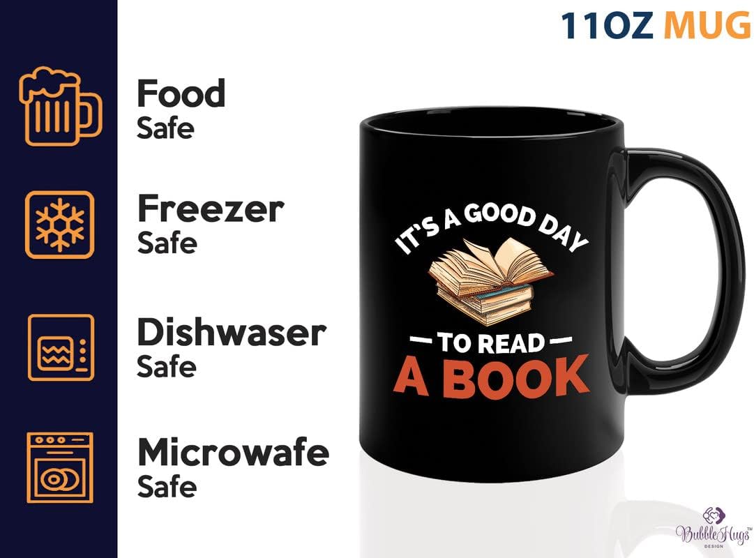 Librarian Coffee Mug 11oz Black - It's a good day to read a book - Gift For Poets Bookish People Bibliophile Librarian Book Club Reader