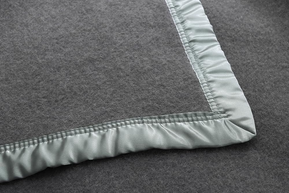 Thick Warm Wool Blankets,500GSM Heavy Blanket,100% Wool Blanket Twin Size,Wool Blanket Camping,Twin Wool Blankets for The Bed,Wool Outdoor Blanket(Dark Grey,80x60In)