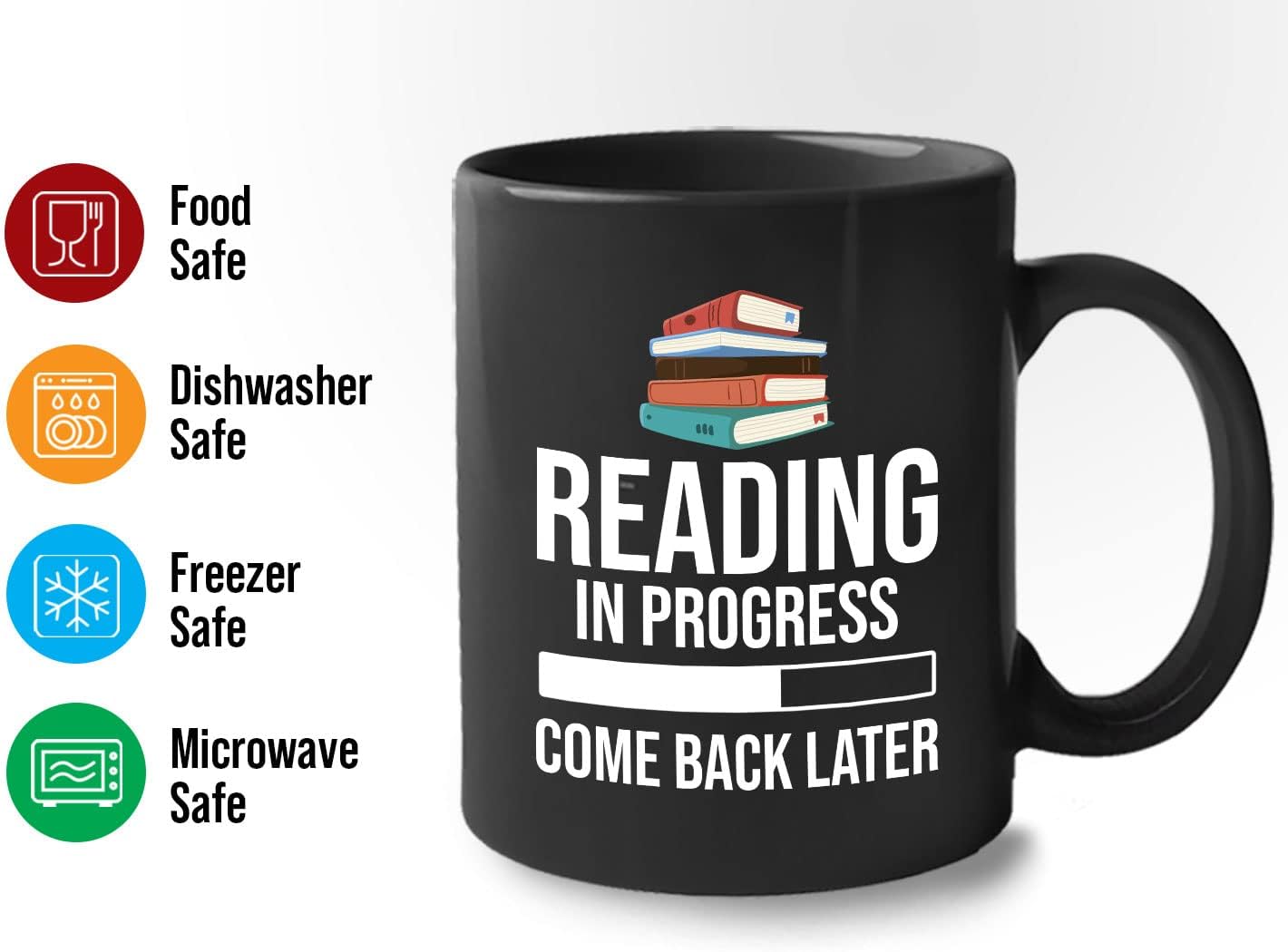 Book Lover Coffee Mug 11oz Black - Reading in - Literary librarian Literature Bookworm Historian Public Library Curator Bibliophile Bibliolater