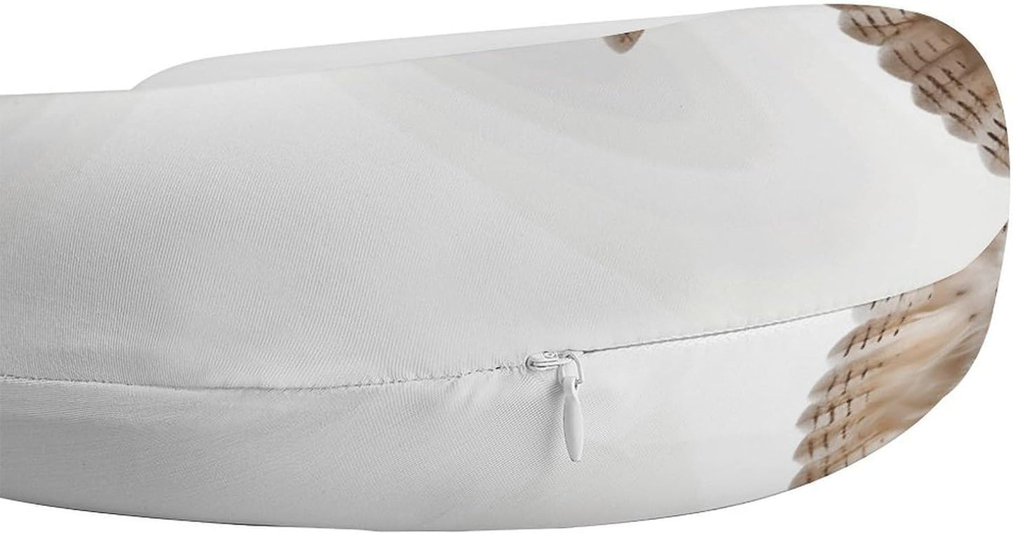 A Barn Owl Neck Pillow Memory Foam U Shaped Pillows Portable Pillows for Shoulder Travel Head Support Pillow with Concealed Zipper for Airplane Car Home Office