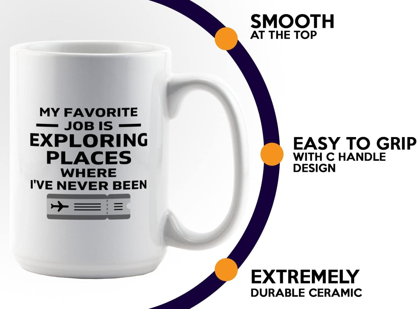 Journalist Coffee Mug 15oz White -Exploring Places - Reading Lover Book Club Gift Author Appreciation Writer Journalism Novelist Scriptwriter