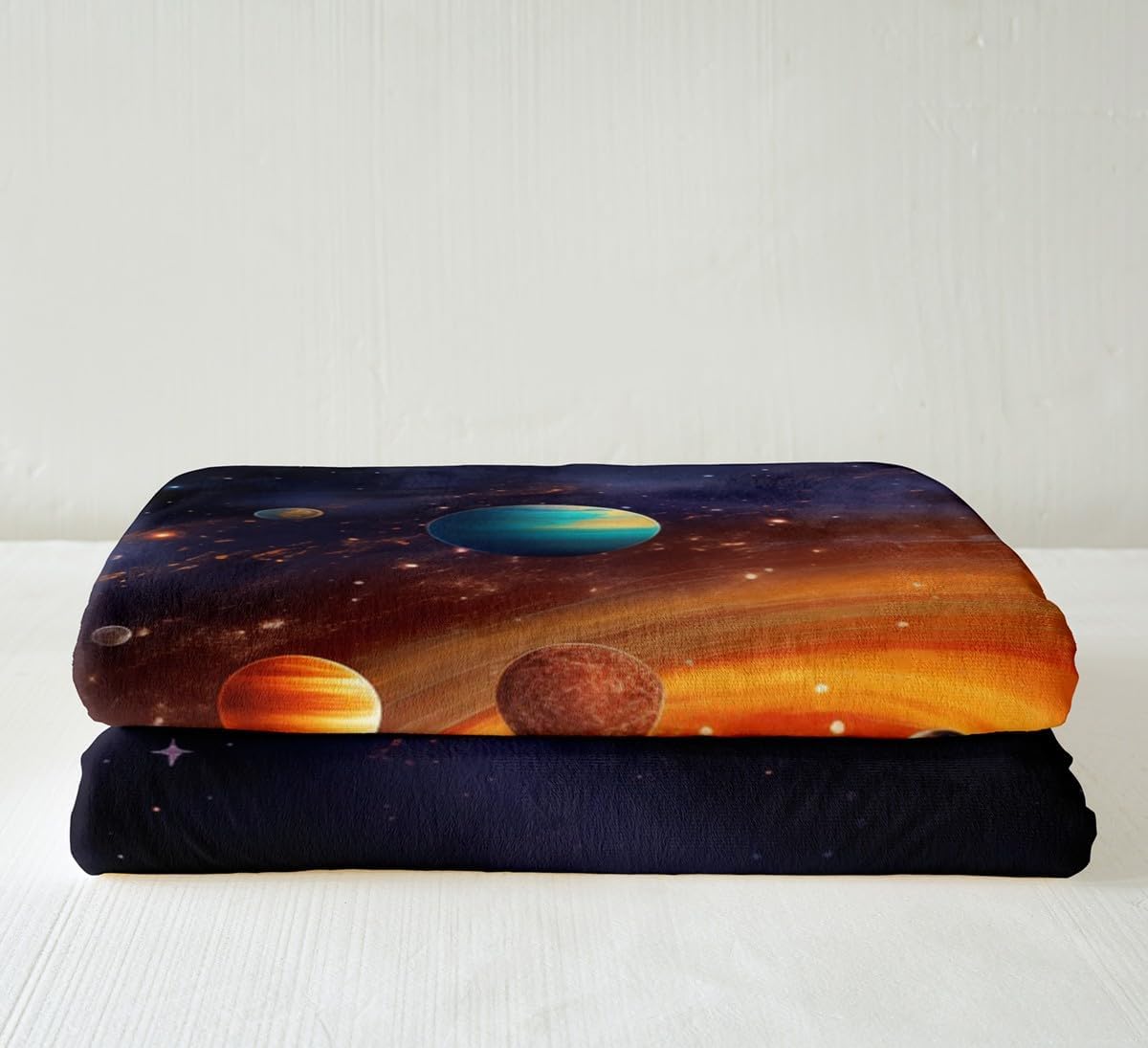 Feelyou Space Sherpa Blanket Purple Galaxy Fleece Throw Blanket for Kids Boys Girls Outer Space Plush Blanket Earth Planets Stars Fuzzy Blanket for Sofa Bed Couch,Throw 50x60 Inches