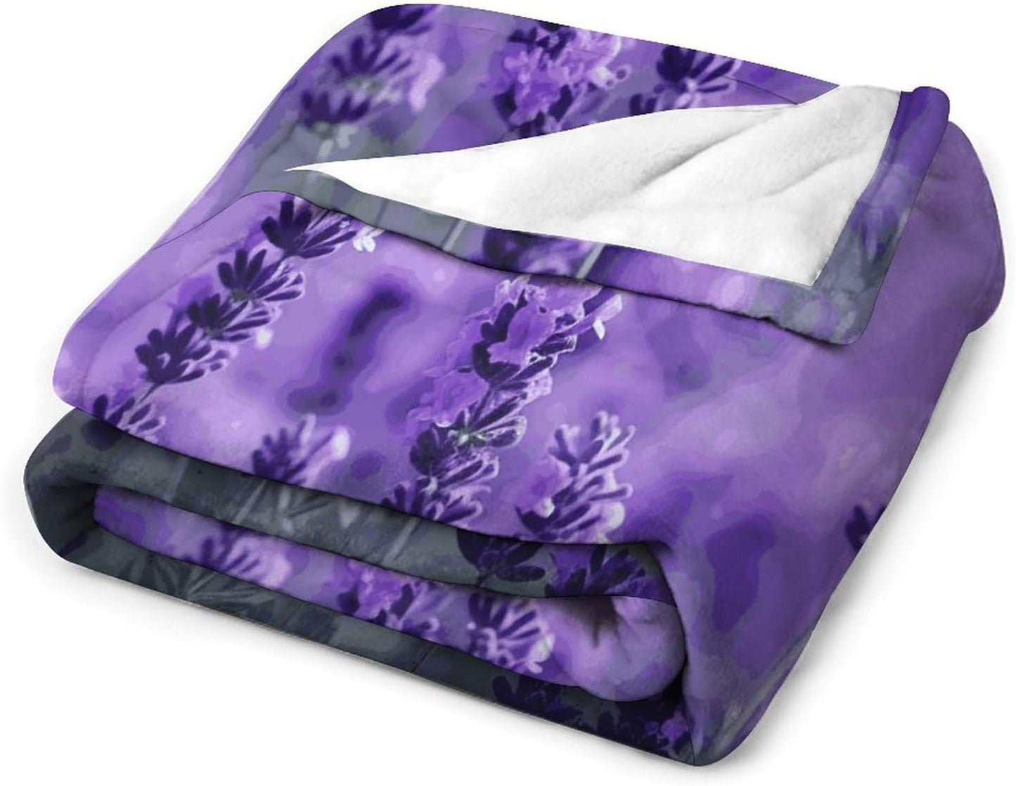 Purple Lavender Blanket Super Soft Lightweight Throw Blanket Cute Cozy Warm Bed Blanket Decorative Fuzzy Blanket All-Season Home Decor Gift for Sofa Couch Living Room 60"*80"（150 * 200cm）