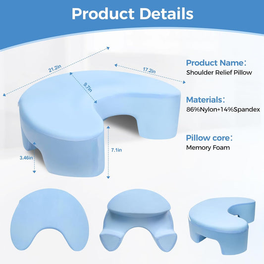 Side Sleeper Memory Foam Pillow for Neck, Shoulder Pain Relief, Ergonomic Cervical Support Cushion