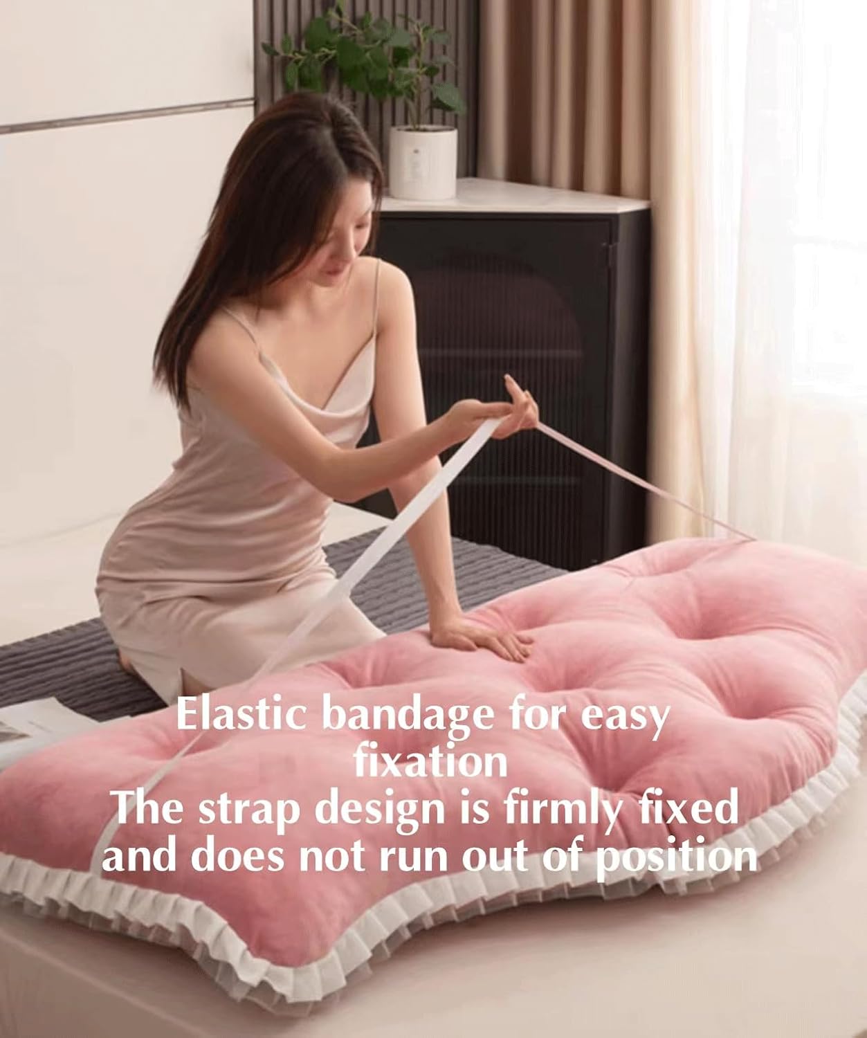 Wedge Pillow Headboard Pillow Lace Reading Pillow for Headboard Backrest Positioning Support Day Bed Bolster with Removable Cover(Size:70"/180cm,Color:Green)
