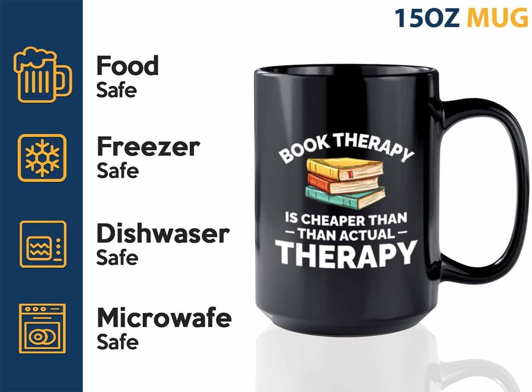 Book Lover Coffee Mug 15oz Black - Cheaper than actual - Gift For Poets Bookish People Bibliophile Librarian Book Club Reader