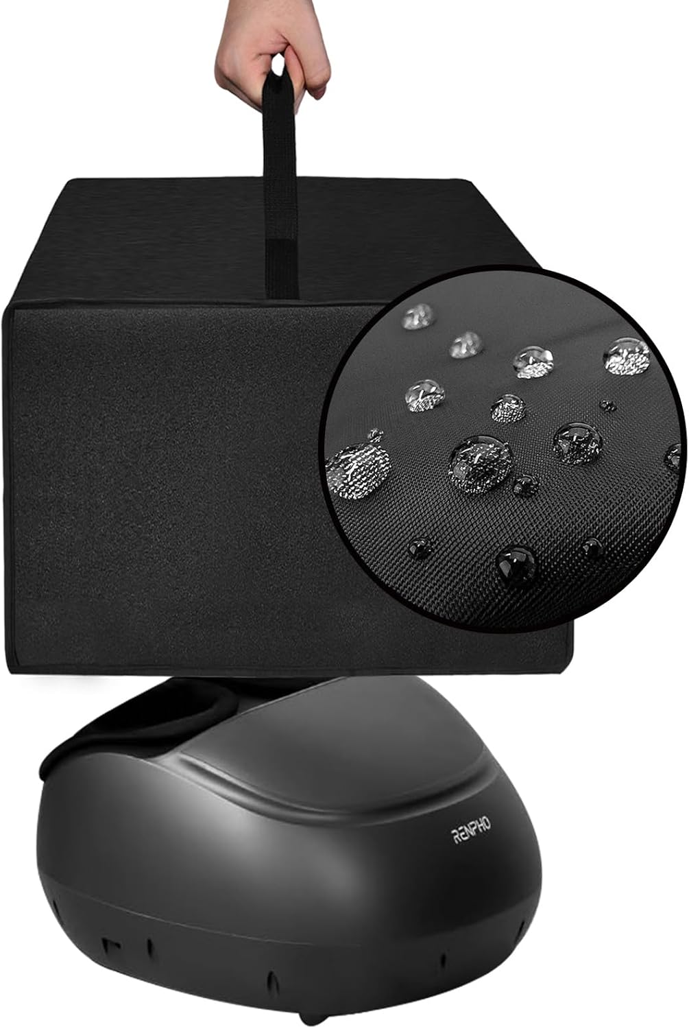 Foot Massager Machine Cover Electric Massagers Lid Dsutproof Antistatic Nylon Case Compatible with RENPHO Foot Massager Machine/Shiatsu Foot Care Massager/Foot Heating Machine (Black)