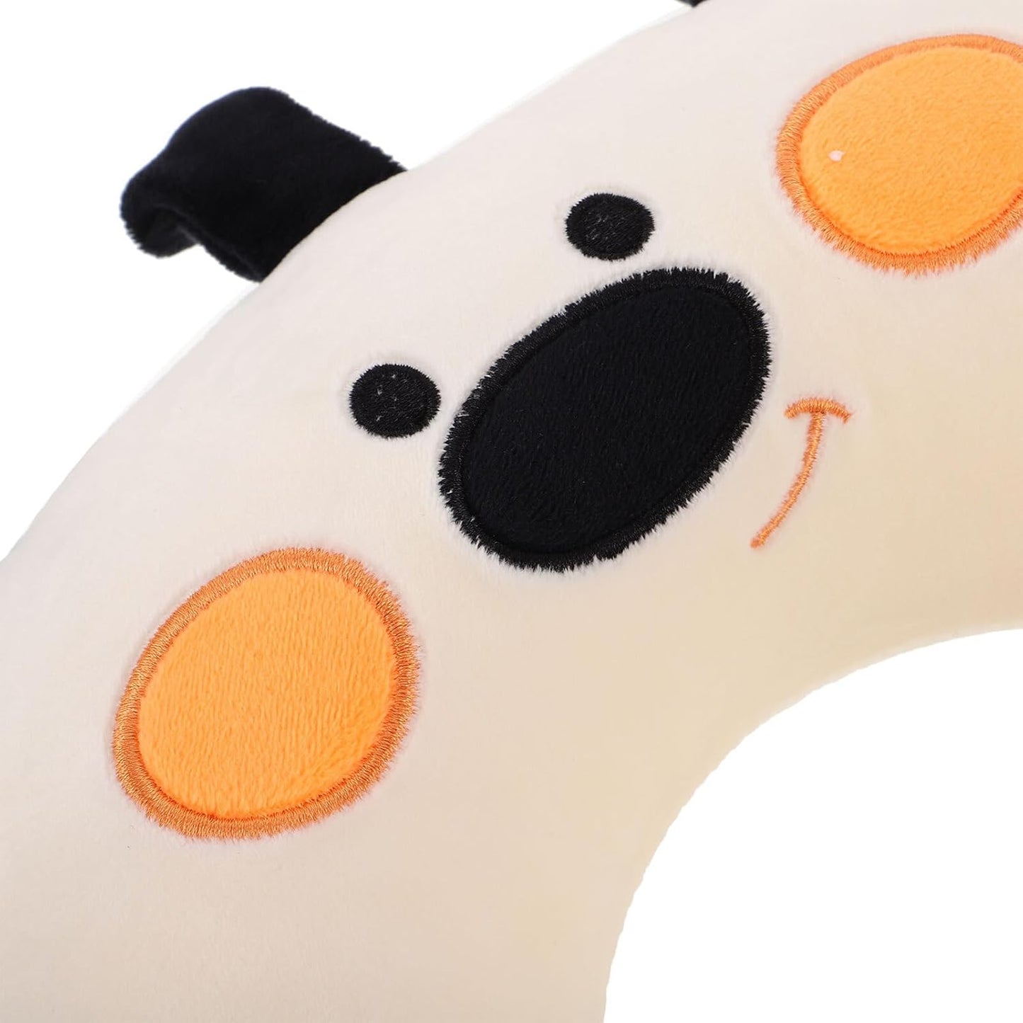 FAVOMOTO Travel Neck Pillow U-Shaped Memory Foam Soft Support Cartoon Dog Design for Car Airplane Train Use Comfortable Headrest for Teens and Adults