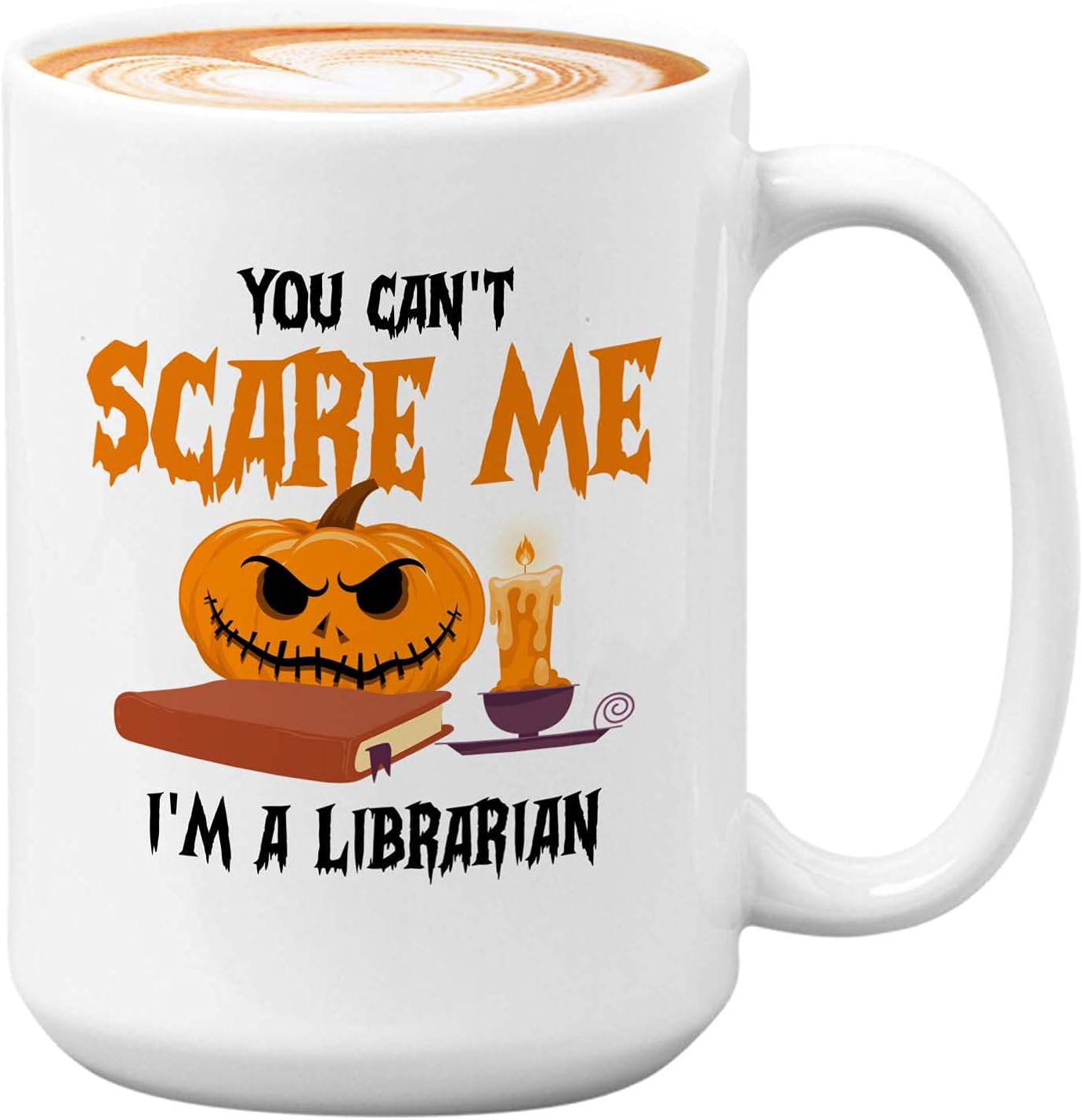 Bubble Hugs You Can't Scare Me Mug White 15 Oz - Funny Reading Book Lovers Literary librarian Halloween Reader - Hellowin, October, Costume, Cospla Horror, Ancient, Festival, Holida Decoration Ideas,