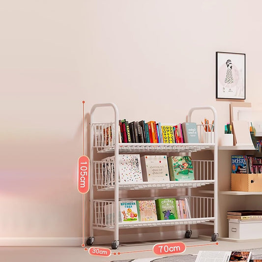Modern Open Bookshelf,Floor Shelf in The Living Room,Narrow Floor Standing Bookshelf Organizer,Door Behind Magazine Organizer Rack,for Bedroom, School and Playroom.(70 * 30 * 105cm)