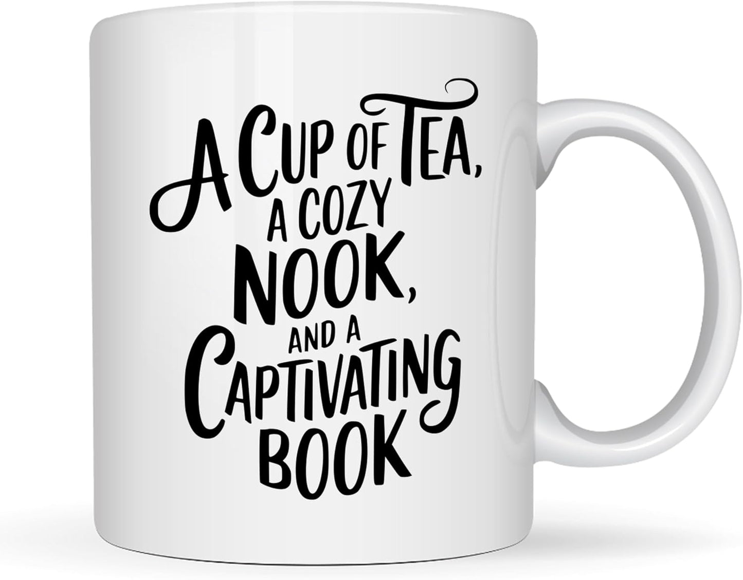 Book Lovers Coffee Mug 11oz White -Tea Nook - Gift for Book Club Bookworm Bookish Reading Nerdy Avid Readers Women