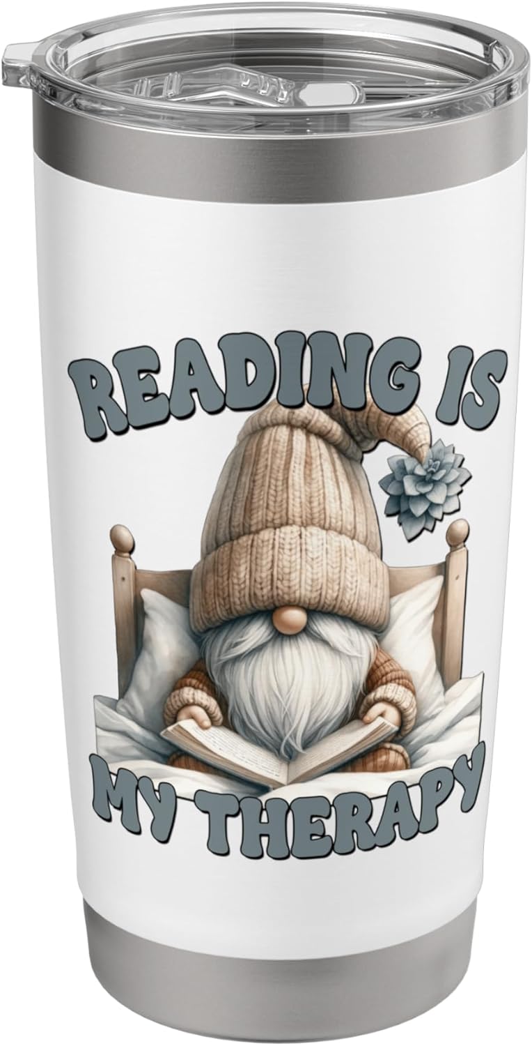 Book Reader Accessories For Teacher Reading Is My Therapy Stainless Steel Insulated Tumbler