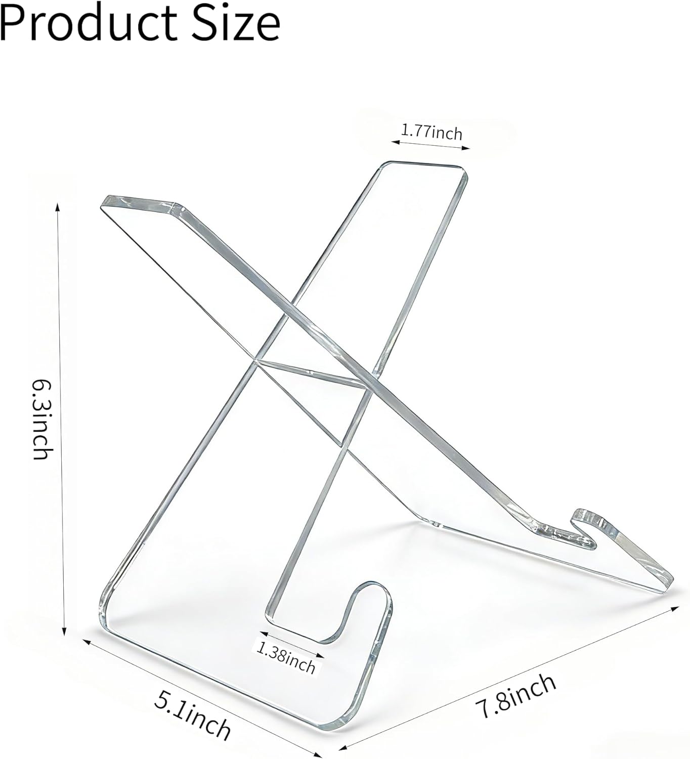 Acrylic Book Display Stand Risers Holder Decoration Vinyl Record Picture Photo Frame Plate Artwork Recipe Magazine Cookbook Clear Thickened Easel 7.8*5.1*6.3