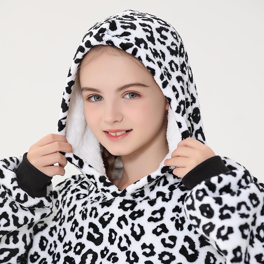 Wearable Blanket Hoodie, Oversized Sweatshirt Blanket Sleeves, Warm & Cozy Hooded Blanket Gifts for Women Men