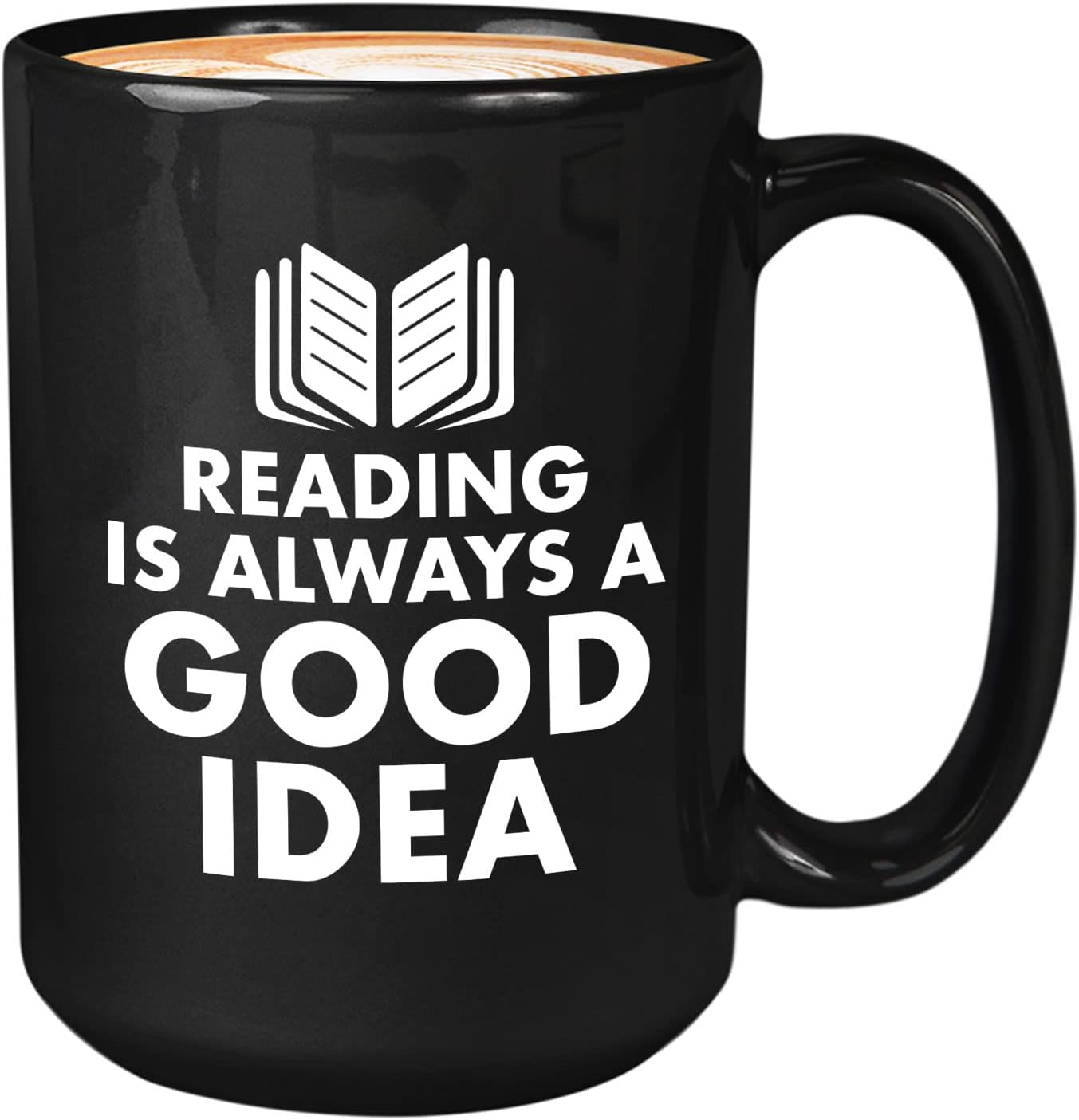 Book Lover Coffee Mug 15oz Black - reading is - Literary librarian Literature Bookworm Historian Public Library Curator Bibliophile Bibliolater