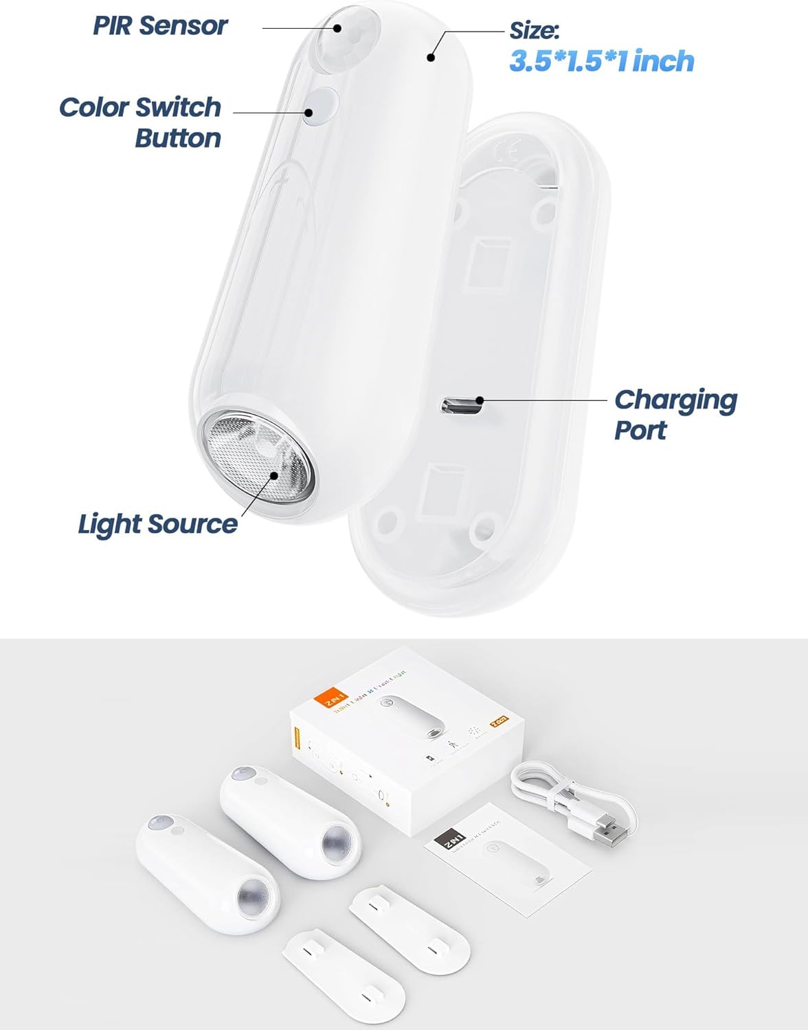 Toilet Night Light Motion Sensor,8 Color Changing USB-C Rechargeable Toilet Bowl Light for Bathroom Accessories,Splash-Proof Nightlight for Bathroom Hallway Stairs, Stocking Stuffers Gadget for Men