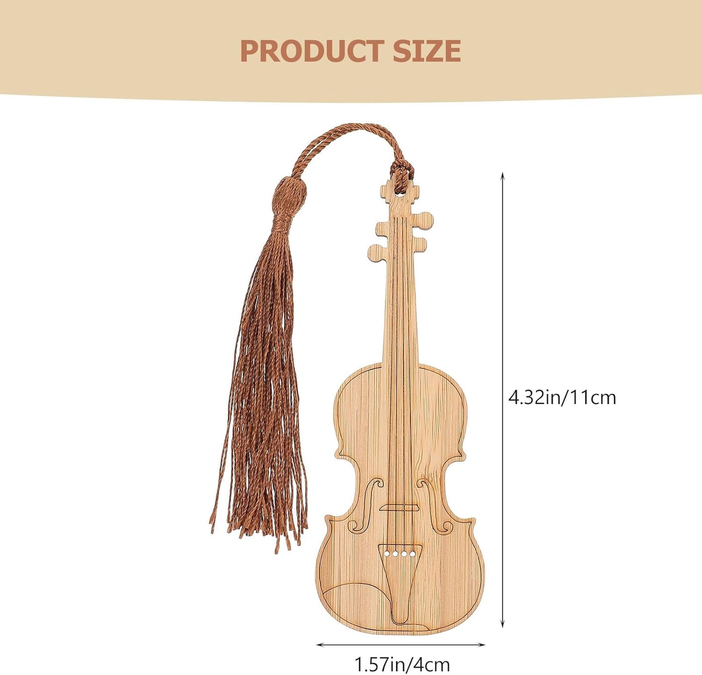 EXCEART Violin Shape Bookmarks with Tassel Set 16Pcs Decorative Book Page Markers for Reading Office Library Home Use Music Instrument Design