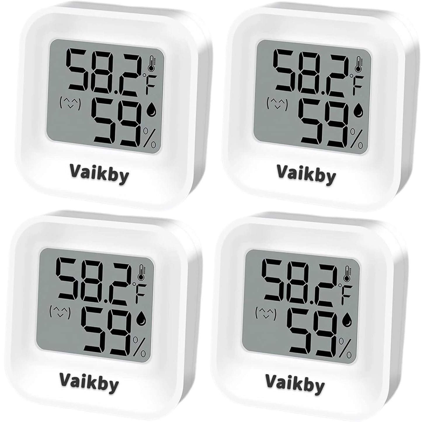 Indoor Humidity Meter Hygrometer 4Pack, Room Thermometer for Accurate Room Temperature Monitor, Digital Hygrometer with Indoor Thermometer for Home, Baby Nursery, and Humidity Sensor Enhanced Comfort