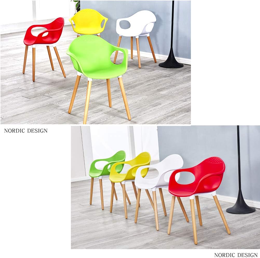 Comfortable Chair Mid-Century Modern Kitchen and Dining Room Arm Chair with Natural Wood Legs, Ergonomically designed comfort curve, for Living Room/Cafe/Lounge /Study Room/Dining Room/Pub Leisure C