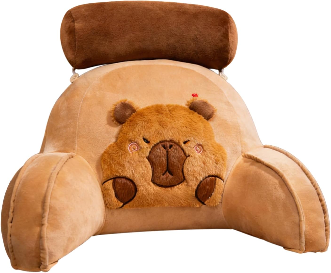 Genérico Pillow for Reading in Bed – Ergonomic Design Capibara for Sofa and Rest | Reading Pillow with Arms, for Adults Watching TV Rest on the Floor or