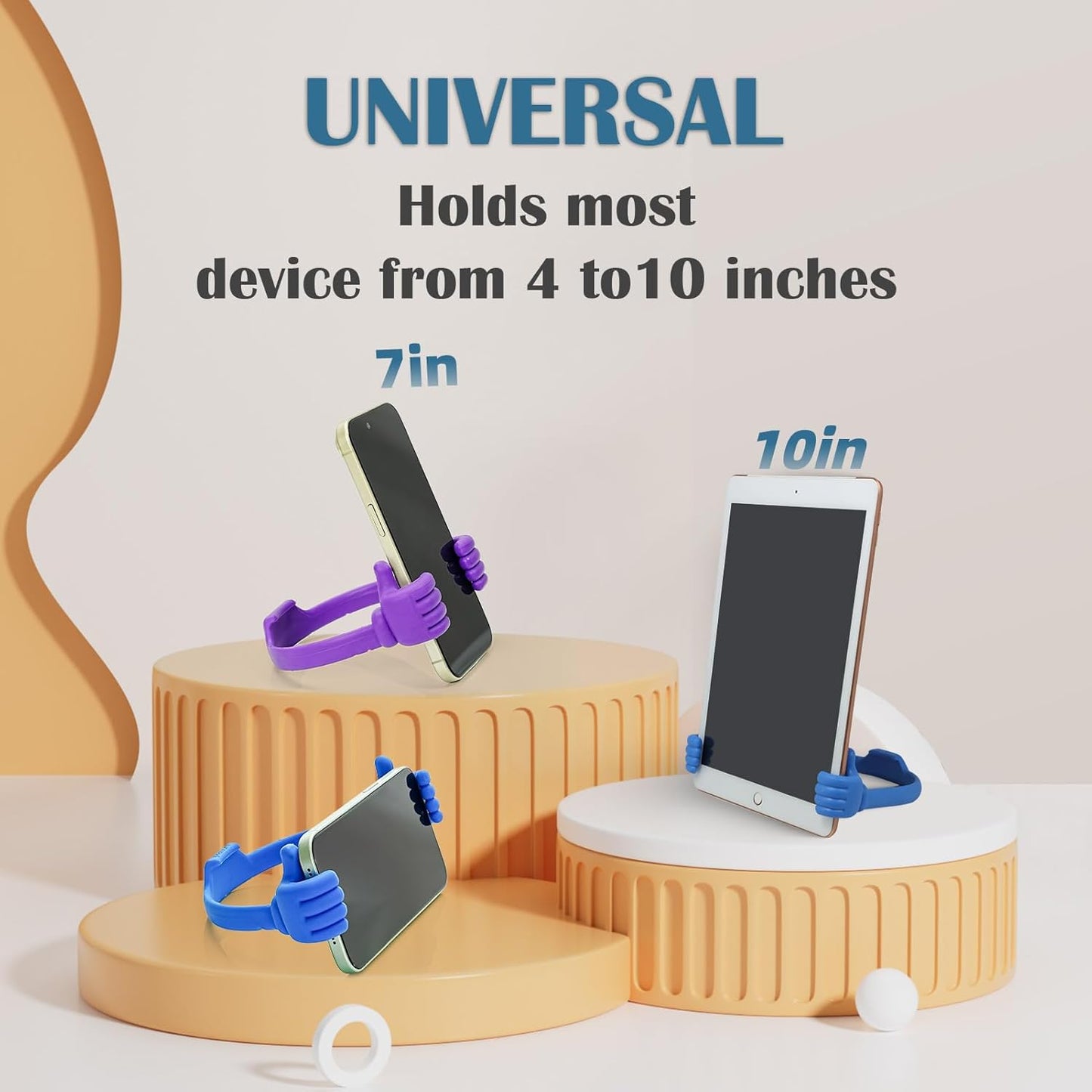 Honsky Thumbs-up Cell Phone Stand, Pack of 7, Universal Flexible Multi-Angle Cute Desk Desktop Phone Holder, Compatible with Android Switch Nintendo Tablet, Assorted Colors, Bundle