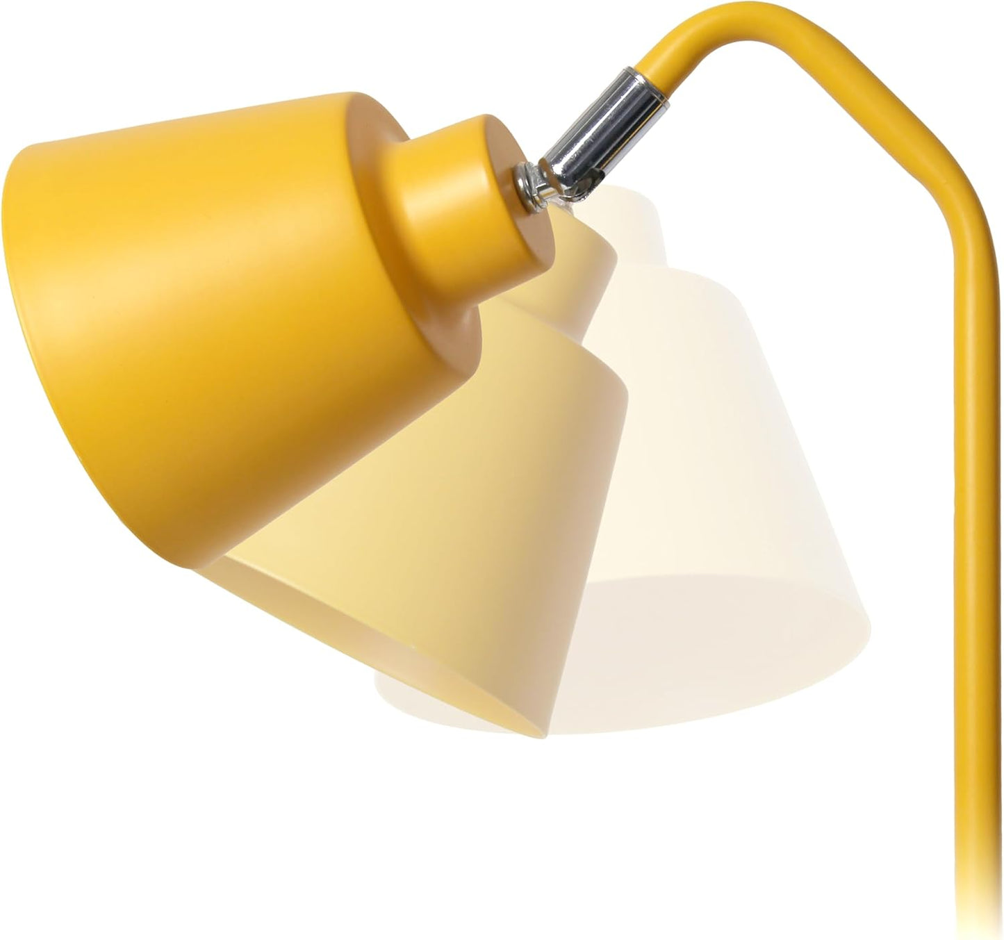 Simple Designs LD1071-YLW 16" Sleek Essentials Adjustable Metal Desk Task Lamp with Dual USB Ports, for Office, Desk, Nightstand, Dorm, Yellow