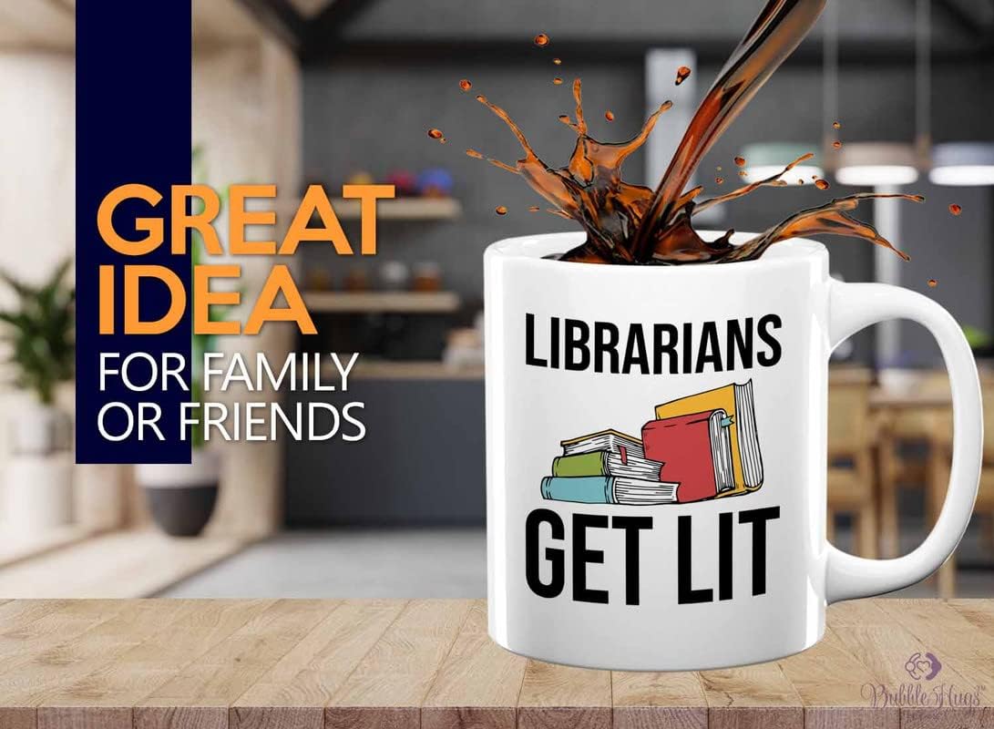 Book Lover Coffee Mug 11oz White - Librarians get lit - Gifts for Book Club Readers Book Nerd Librarians Book Worm Bookish