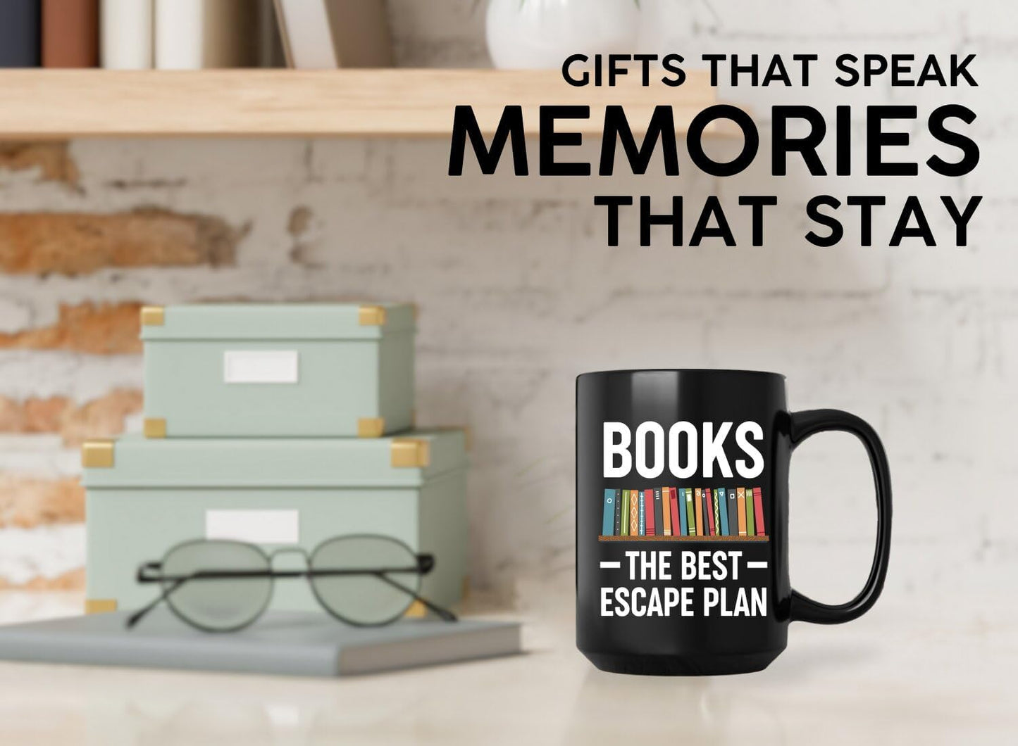 Book Lovers Coffee Mug 15oz Black -Escape plan - Book Reader Bookworm Addict Bookish Librarian Nerd Gifts Decor for Men Women