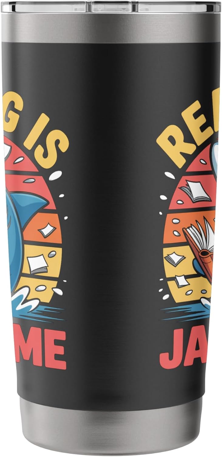 Reading Is Jawsome Shark reading Stainless Steel Insulated Tumbler