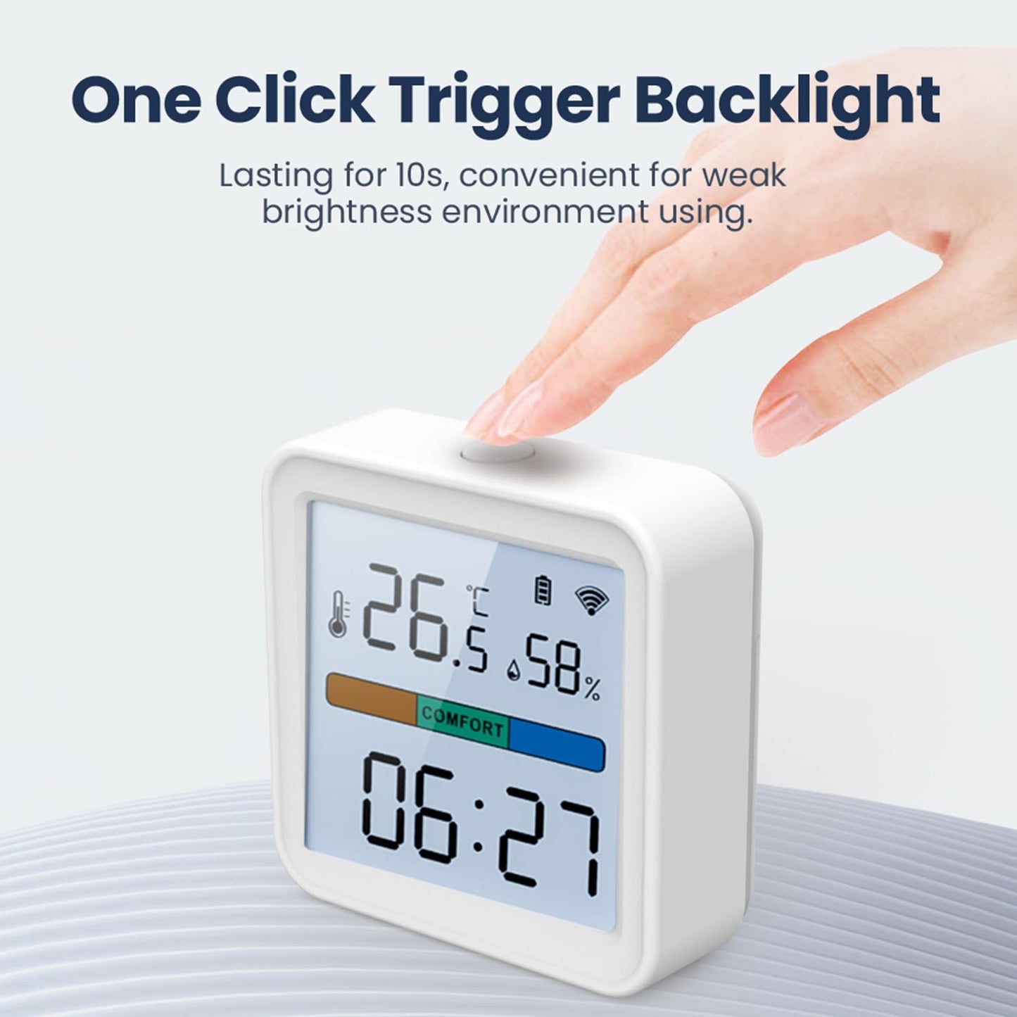 WiFi Thermometer Hygrometer: Smart Temperature Humidity Monitor with App Notification Alert, Free Data Storage Export, Accurate with Calibration, Backlight, Air Comfort Indicator, Battery Included