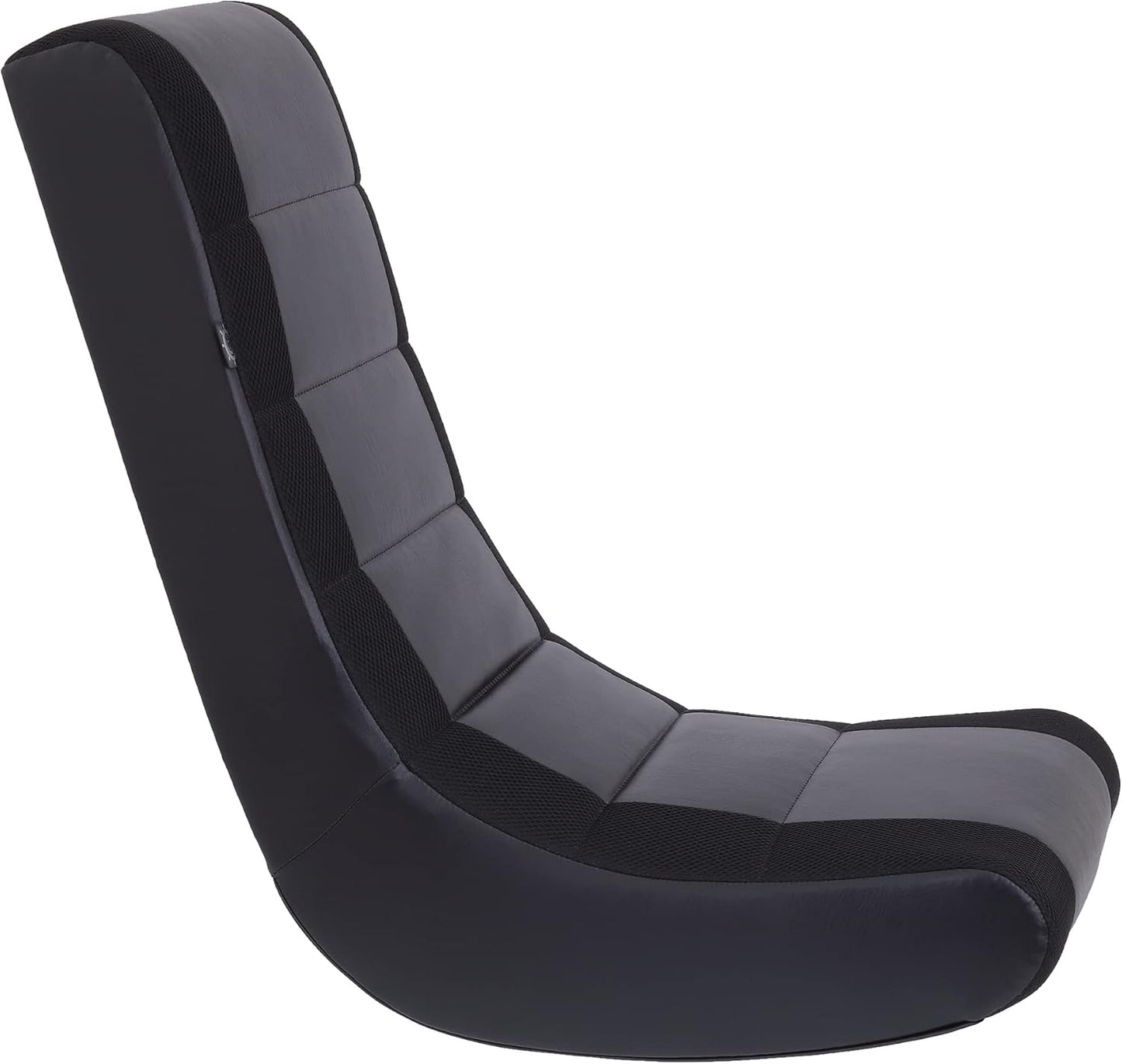 The Crew Furniture Classic Video Rocker Gaming Chair, for Kids and Teens, PU Faux Leather & Polyester Mesh, Black/Black