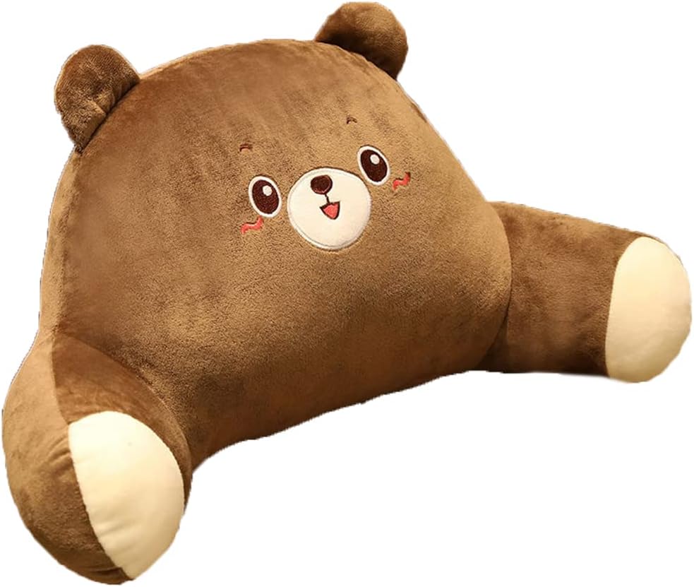 Tingting's Dream Car Lumbar Pillows Cute Soft Bed Rest Reading Pillow Cartoon Reading Back Waist Cushion Lumbar Support Cushion (Bear, 55×33×20CM/21.65"×12.99"×7.87")