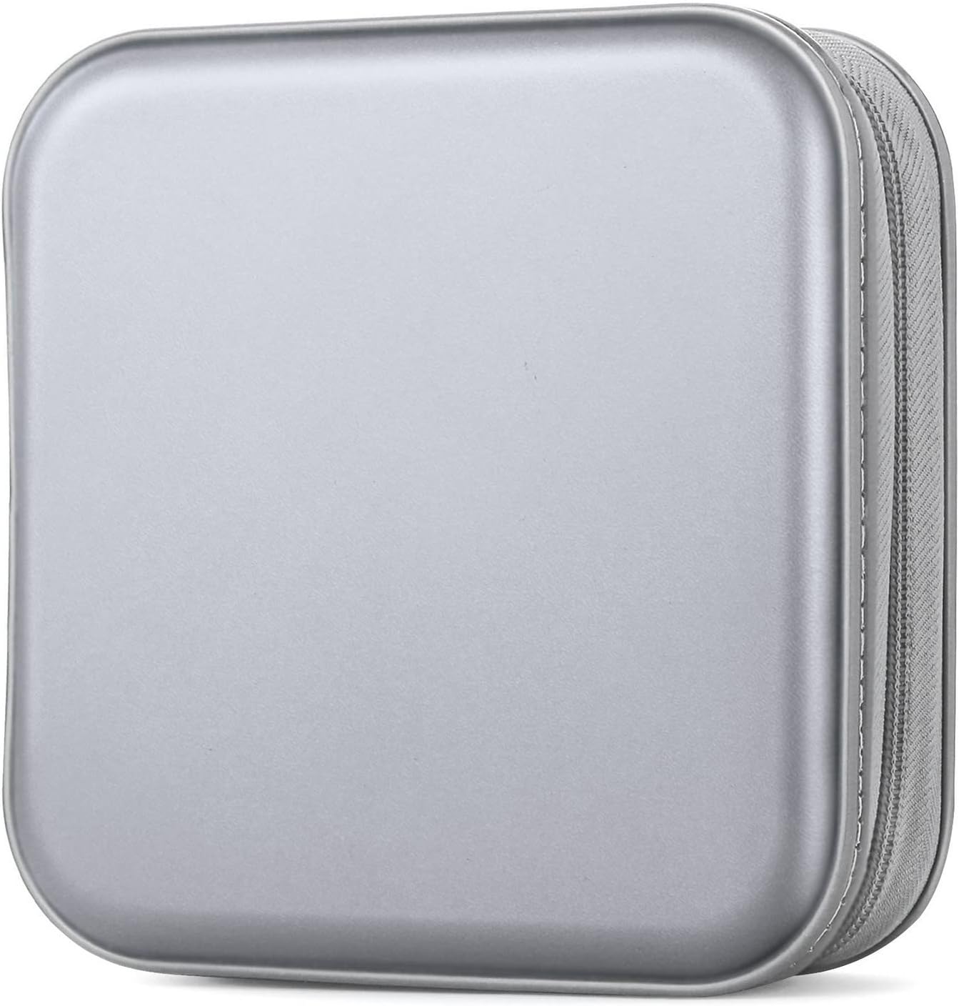 CD Case, DVD Case Wallet Holder Binder 48 Capacity CD/DVD Cases Storage Holder Binder Organizer Wallet Book for Car Home Travel (Silver)