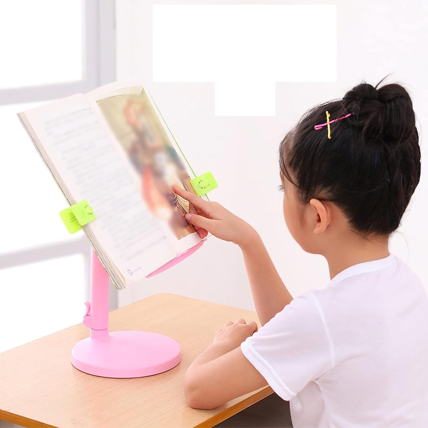Book Stands and Holders for Reading Book Stand Height Adjustable Upright Book Stand Holder for Reading in Bed Hands Free Desktop Cookbook Tablet Rest Up to 14.2 inch for Kitchen and Office (Blue )