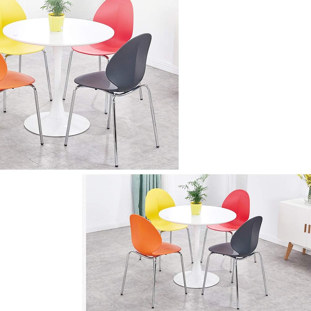 RXBFD Comfortable Chair Modern PP Plastic Dining Chair with Metal Legs,Ergonomically Designed Comfort Curve, for Living Room/Cafe/Lounge/Study Room/Dining Room/Pub Leisure Chair