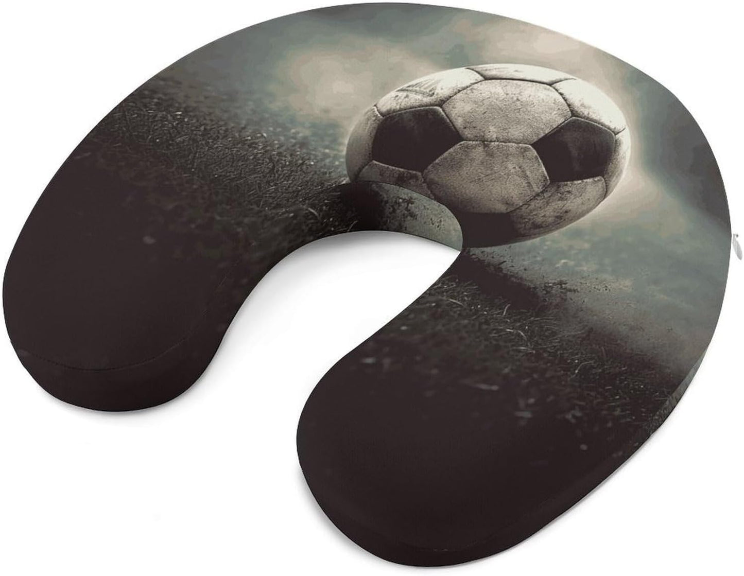 Sport Soccer Neck Pillow Memory Foam U Shaped Pillows Portable Pillows for Shoulder Travel Head Support Pillow with Concealed Zipper for Airplane Car Home Office