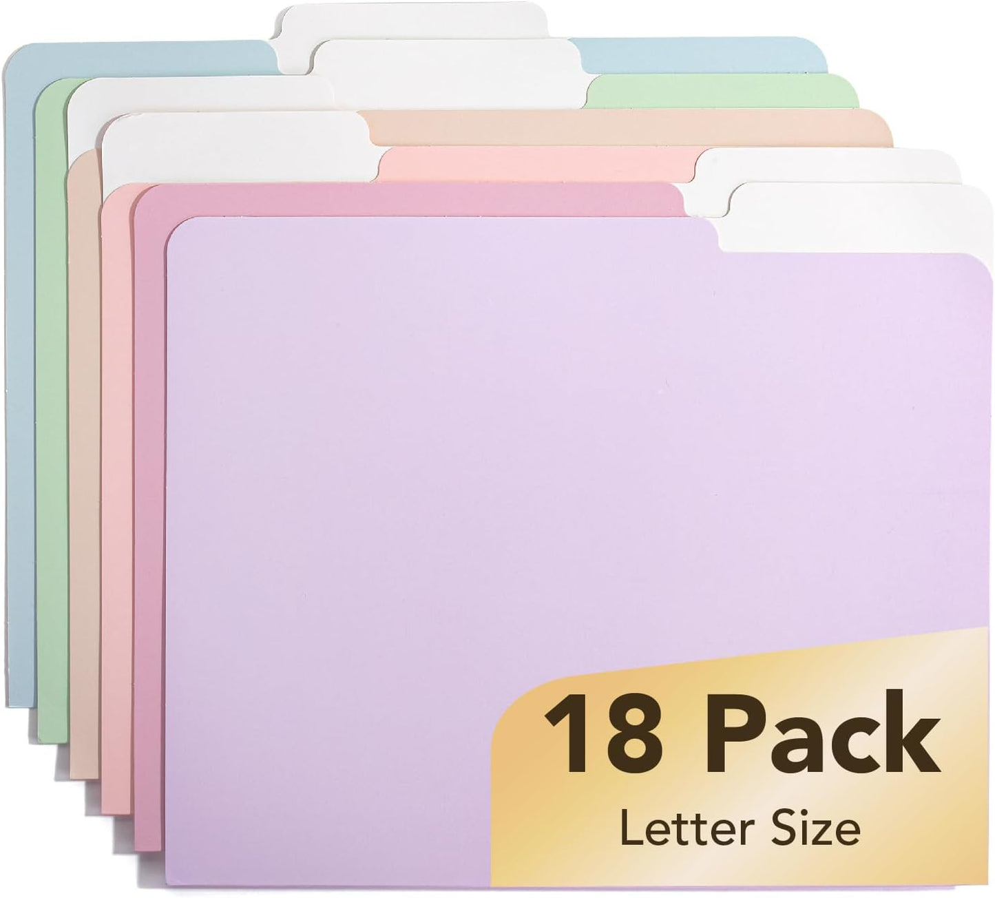 Mr. Pen- File Folders, 18 Pack, Morandi Colors, 1/3-Cut Tab, File Folders Letter Size, Colored File Folders, Office File Folder
