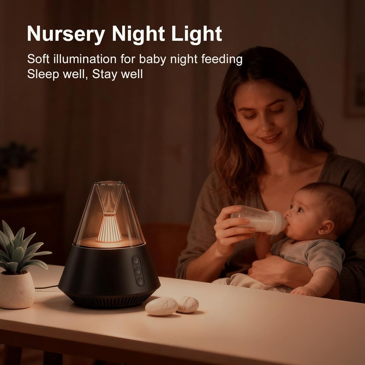 Kipcush Sleep Haven Sound Machine, 30 Non-Looping White & Pink Noise, Adjustable Night Light for Baby and Adult Sleep