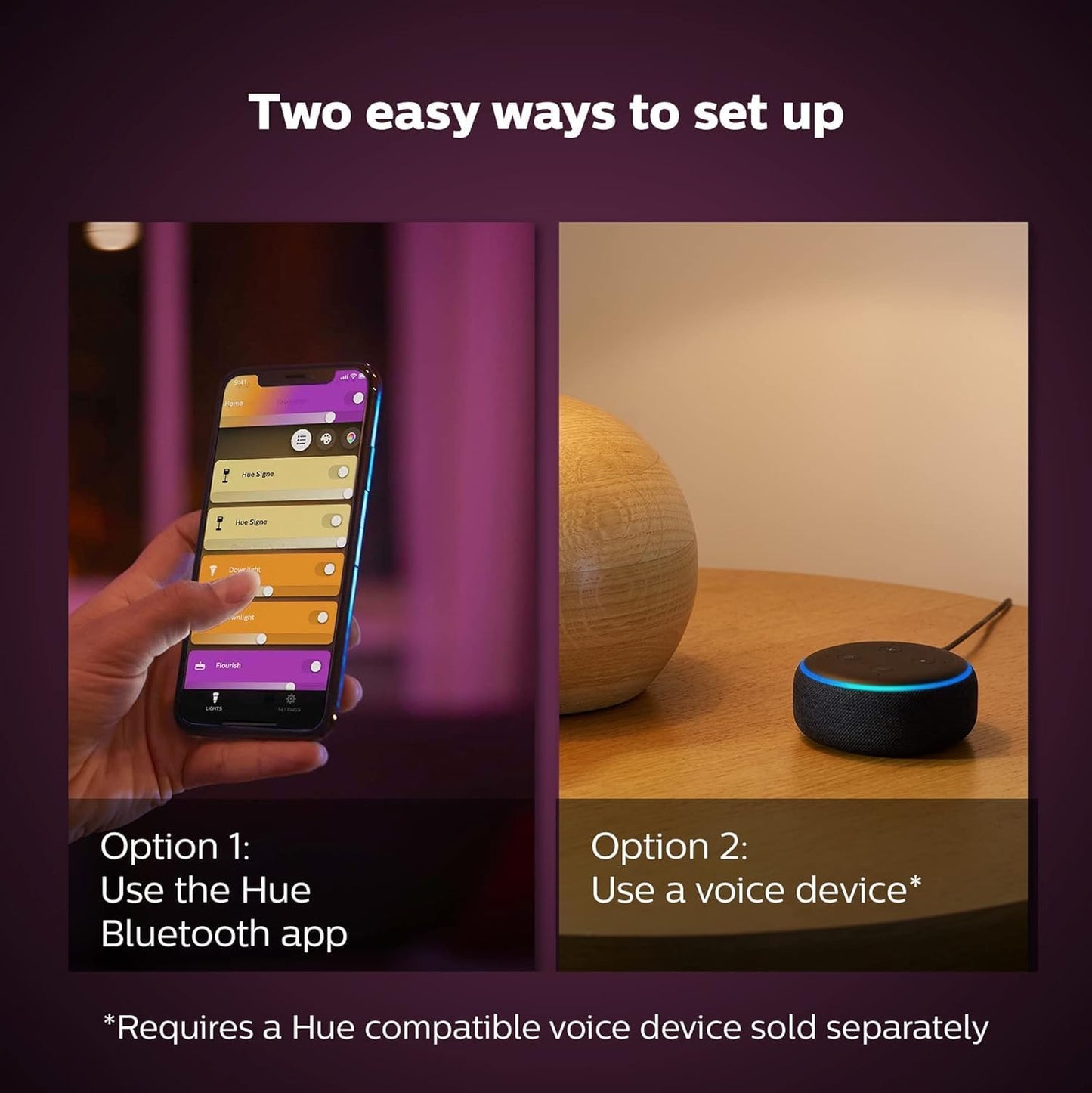 Philips Hue Bloom Smart Table Lamp, White - White and Color Ambiance LED Color-Changing Light - 1 Pack - Control with Hue App - Works with Alexa, Google Assistant, and Apple Homekit