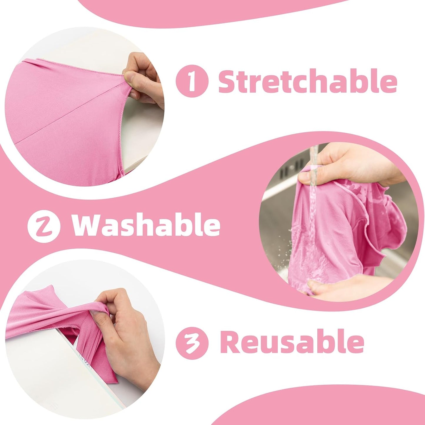 KICNIC Big Pink Fabric Book Cover for Hardcover, 9x11 Inch, 1 Pack, Up to 10”x12.5”, Adjustable School Book Sleeve Protector for Teens, Stretchable Decorative Cloth Book Sox for Book Lovers
