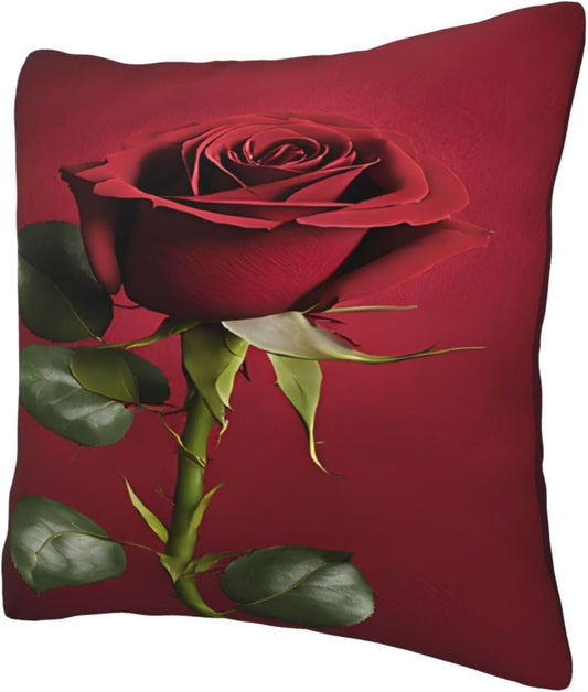 All-Season Square Pillow Covers 18"X18", Flower, Decorative Throw Pillow Covers for Sofa Bed Couch, Hidden Zipper Cushion Cover, Square Lumbar & Accent Pillowcases for Home Decor