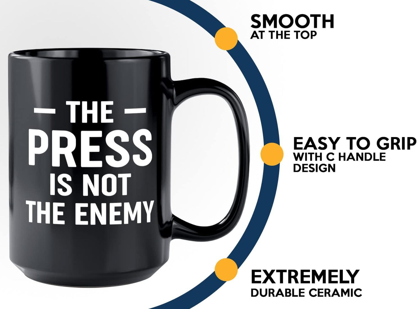 Journalist Coffee Mug 15oz Black -Not the Enemy - Reading Lover Book Club Gift Author Appreciation Writer Journalism Novelist Scriptwriter