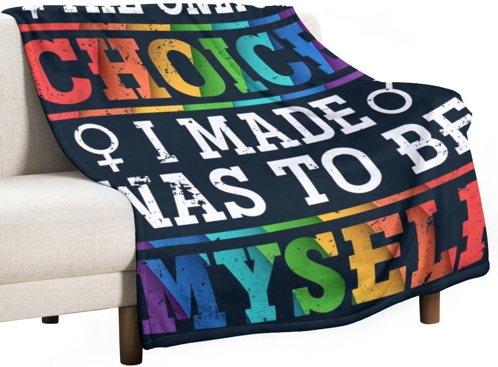 LGBT Blanket Gay Pride Throw Rainbow LGBT Colorful Flannel Soft Warm Enlarged Blankets 50”x40” Thickened Fuzzy Plush for Men Women Gay Pride Plush Throw Blanket Gift for Bed Sofa Multiple Sizes