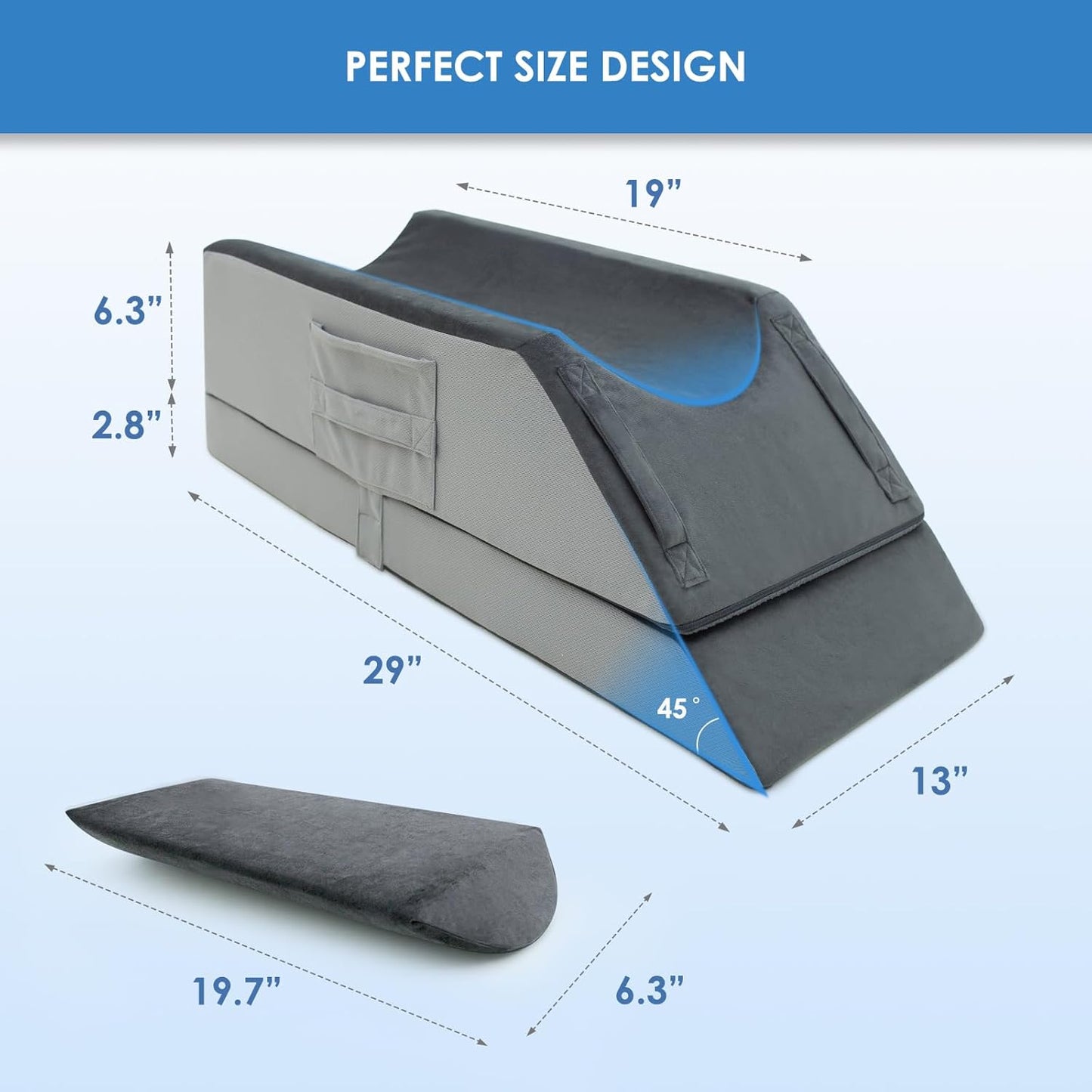 Leg Elevation Pillows for After Surgery,4-Height Adjustable Leg Elevating Pillow,Knee Surgery Recovery Equipment,Improving Blood Circulation,Ankle/Foot Surgery Swelling, Washable Cover