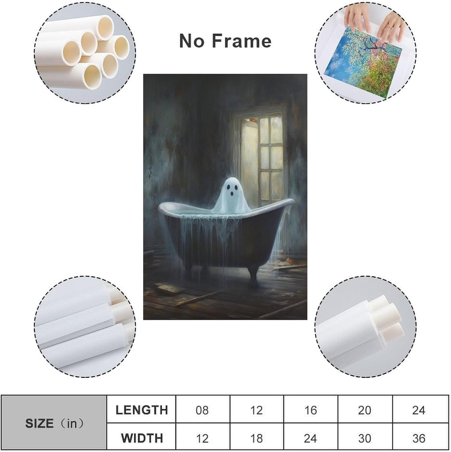 Dark Funny Ghost Bathroom Reading Halloween Classic Movie Posters At Room Aesthetic Posters Cool Artwork Wall Art Home Decor Gift Ideas (2) Canvas Art Poster And Wall Art Picture Print Modern Family B